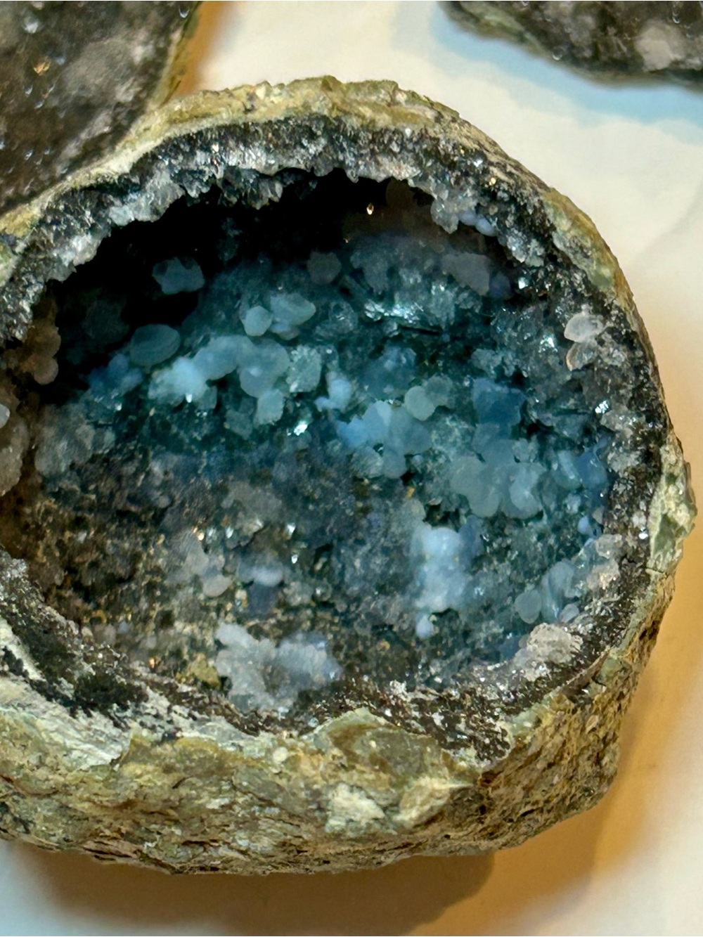 Blue Crystal Geode Decorative Accent for Home